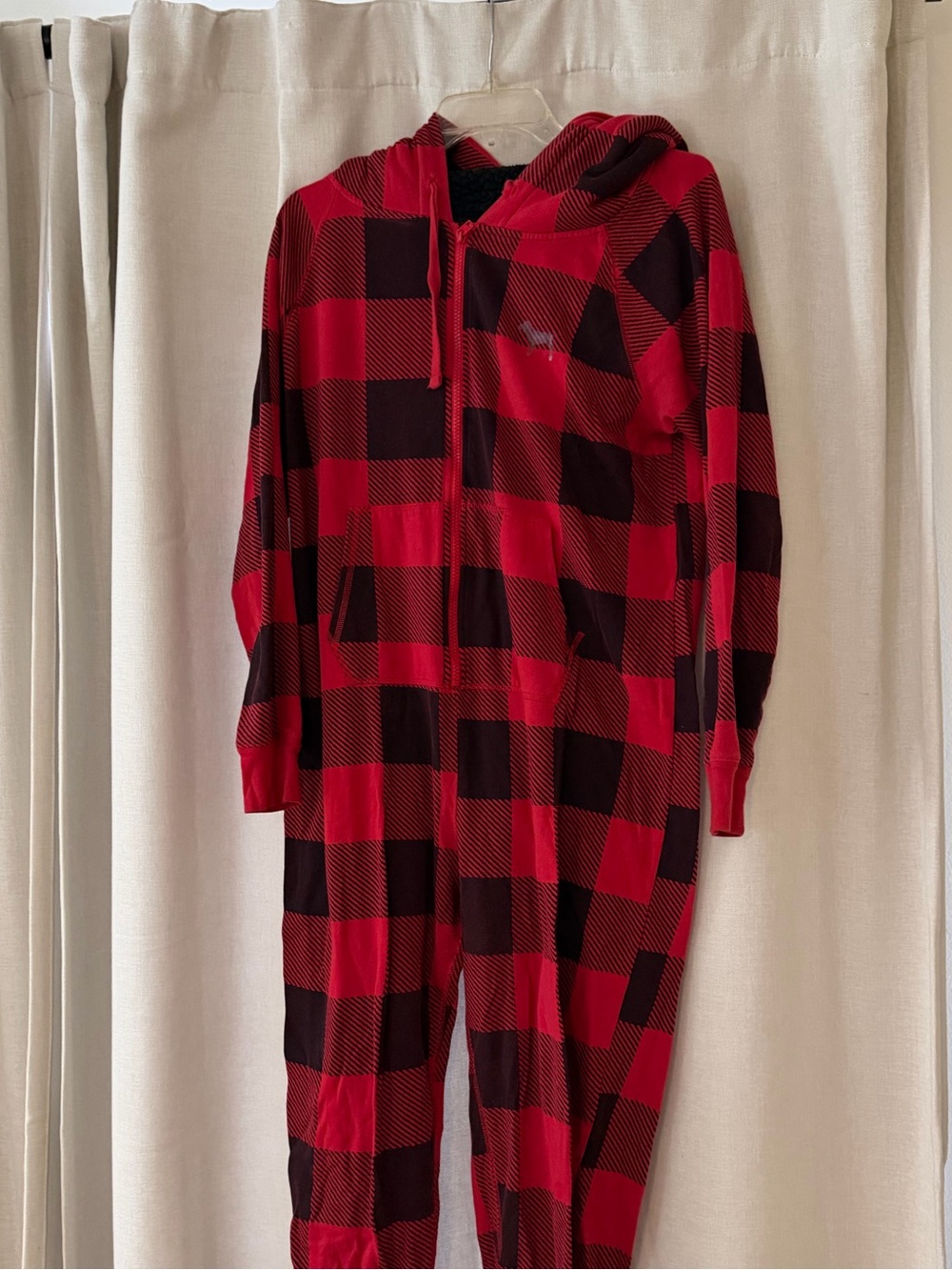 PINK Victoria's Secret Red and Black Plaid onesie